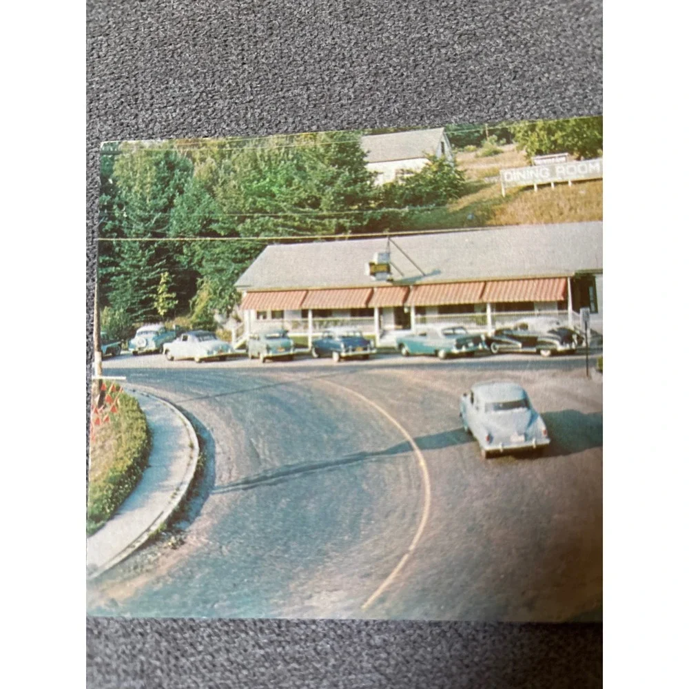 Vintage Myrtle Ann Dining Room Postcard Alton Bay NH Lusterchrome Tichnor Bros